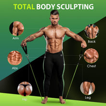 Load image into Gallery viewer, WHATAFIT Resistance Bands, Exercise Bands，Resistance Bands for Working Out, Work Out Bands with Handles for Men and Women Fitness, Strength Training Home Gym Equipment Green
