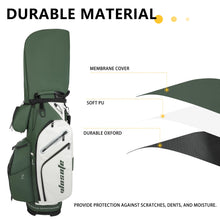 Load image into Gallery viewer, wosofe 14-Way Golf Cart Bag, Waterproof PU Leather, Green/White Trendy
