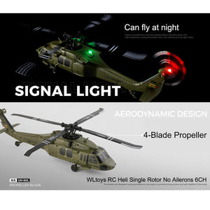 Remote Control Helicopter K170 Green brushless Motor Remote Control Helicopter Single Wing aileron Free 4CH 6-axis Gyroscope Altitude Hovering
