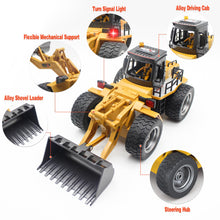Load image into Gallery viewer, 9 Channel RC Front Loader, 4WD Alloy Shovel Loader Tractor, 2.4Ghz RC Bulldozer Construction Vehicle Radio Control Tractor
