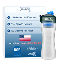 Load image into Gallery viewer, OKO ÖKOH2O Purification Water Bottle with Advanced Filtration, Arctic, 22oz
