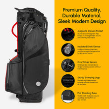 Load image into Gallery viewer, 5-Way Linkslite Waterproof Lightweight Golf Stand Bag (Scarlet Umbra)
