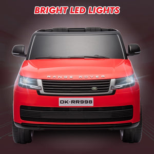 24V 2-Seater Licensed Land Rover Ride-On Car Toy Featuring Parent Remote Control, 3 Speed Settings, Wireless Music, Red