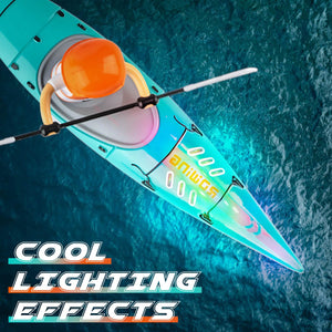 Remote Control Boat for Kids 6-12: Rc Speedboat Toy with Led Lights - Smart Water Sensor Auto On/Off, Dual Modes 2.4ghz Remote Boat，Blue