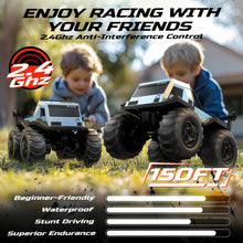 Load image into Gallery viewer, Amphibious Remote Control Car Monster Truck Toys Waterproof RC Stunt Cars for Boys 8-12 Toys W/Blocks &amp; 360°Spin
