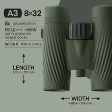 Load image into Gallery viewer, Bushnell A3 8x32 Binoculars Laurel Green
