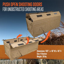 Load image into Gallery viewer, ALPS OutdoorZ Alpha Waterfowl Blind - Durable Hunting Blind in Tan, with Push Open Shooting Doors, Full-Length Side Access, Removable Gun Rests, Mesh Pockets, and Dog Doors
