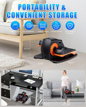 Load image into Gallery viewer, Putnen Under Desk Elliptical Machine, Electric Elliptical Leg Exerciser for Seniors with 12 Adjustable, Portable Quiet Elliptical Exercise Machine, Seated Pedal Exerciser with Remote Control (Orange)
