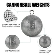 Load image into Gallery viewer, Dr.Fish 2pk Cannonball Sinkers Saltwater Trolling Downrigger Weights 40oz
