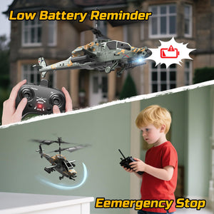 RC Helicopter for Adults & Kids, 2.4GHz Military Remote Control Helicopter, 2 Batteries, 26 Mins Flight, LED Lights, Altitude Hold