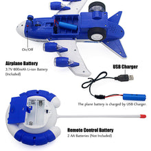 Load image into Gallery viewer, 4CH RC Airplane Radio Remote Control Vehicle Car Electric Plane Aircraft Model Toy Music, Light Kids Birthday Gifts (Blue)
