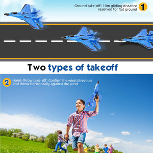RC Plane, Remote Control Airplane- 2CH 2.4Ghz Remote Control Wireless Airplane Toy with Lights, Foam RC Fighter Plane Jet