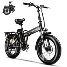 Load image into Gallery viewer, 1000W Folding Electric Bike, 48V 20.8AH Large Removable Battery E-Bike, 30+MPH, 80 Miles Max Range, 20&quot; Fat Tire Electric Bike
