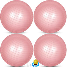 Load image into Gallery viewer, Leyndo 4 Pcs 26 Inch Yoga Exercise Ball Pilates Pregnancy Birthing Fitness Ball-(Light Pink)
