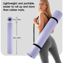 Load image into Gallery viewer, Wimwum Extra Wide Yoga Mat 72" x 32", 10mm Non Slip TPE Exercise Mat with Carrying Strap, Large Workout Mat for Yoga, Pilates, Stretching, HIIT &amp; Home Gym,Purple
