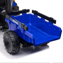 Load image into Gallery viewer, 3 in 1 Kids Ride on Tractor, Excavator &amp; Bulldozer, 24V Electric Tractor w/Trailer, Digger, Shovel Bucket, Blue
