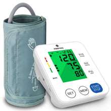 Load image into Gallery viewer, P PANACARE Upper Arm Blood Pressure Monitor for Home Use, Adjustable Cuff (8.7–16.5 inches), Large Backlit Display, White
