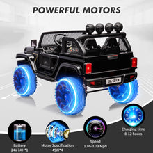 Load image into Gallery viewer, 24V 2-Seater Kids Ride On Car Electric Vehicle for Toddlers Switchable 2WD/4WD Battery Powered Truck with Remote Control, Black
