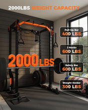 Load image into Gallery viewer, Power Cage for Home Gym, 2000LBS Power Rack with Cable Crossover and Dual Independent Pulley System, Squat Rack with LAT Pull Down System, Workout Cage for for Full Body Training
