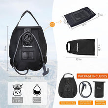Load image into Gallery viewer, KingCamp Solar Shower Bag, Leak-Proof Design Camping Bag with Thermometer, Removable Hose &amp; Switchable Shower Head, 5 gallon/20L
