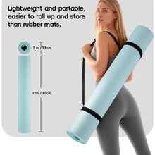 Load image into Gallery viewer, Wimwum Extra Wide Yoga Mat 72" x 32", 9mm Non Slip TPE Exercise Mat with Carrying Strap, Large Workout Mat for Yoga, Pilates, Stretching, HIIT &amp; Home Gym, Green
