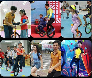 18" Unicycle for Beginners, Adjustable Seat, Alloy Rim, Extra-Thick Tires, 150kg/330lb Load, Skid-Proof Design