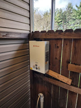 Load image into Gallery viewer, CAMPLUX Propane Portable Water Heater 1.58 GPM, On Demand Tankless Water Heater Gas, White,BW158
