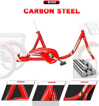 Load image into Gallery viewer, Adult Tricycle - 3 Wheel Bikes for Adults Shopping 1 Speed, Adult Trikes 16 Inch 3 Wheel Bikes, Three-Wheeled Bicycles

