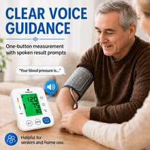 Load image into Gallery viewer, P PANACARE Upper Arm Blood Pressure Monitor for Home Use, Adjustable Cuff (8.7–16.5 inches), Large Backlit Display, White
