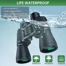 Load image into Gallery viewer, 20x50 High Powered Binoculars for Adults, Waterproof Compact Binoculars with Low Light Vision for Bird Watching Hunting Camping Travel Cruise Hiking Sports Stargazing, Christmas Birthday Gifts for Men
