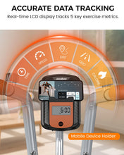 Load image into Gallery viewer, Pooboo Foldable Stationary Exercise Bike with Elliptical Mode, 8-Level Magnetic Resistance-Sliver Grey

