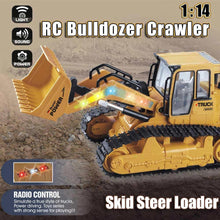Load image into Gallery viewer, RC Skid Steer Loader Construction Truck 1/14 Remote Control Bulldozer Crawler with Lights 9 Channel RC Front Loader
