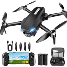 Load image into Gallery viewer, Drone with Camera, 2K FPV Drone with Brushless Motor, Altitude Hold, Gesture Selfie, One Key Take Off/Landing
