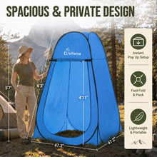 Load image into Gallery viewer, Wolfwise Pop Up Shower Tent for Camping Essentials, Portable Instant Changing Tent with Ventilation Window &amp; Carry Bag, Privacy Dressing Room Bathroom Toilet for Beach &amp; Outdoor, Spacious, Blue

