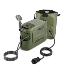 Load image into Gallery viewer, Propane Water Heater with Pump, 34,100 BTU Instant Hot Shower, LED Display &amp; 180 Min 5200mAh Battery, High-Altitude Adapter, 40L Water Bag, 12V/Type-C PD Charging, Portable for Camping, Off-Grid &amp; RV

