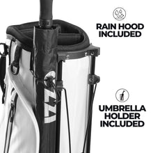 Load image into Gallery viewer, Izzo Golf Ultra-Lite Stand Golf Bag with Dual-Straps &amp; Exclusive Features, 3.2 pounds, White/Black
