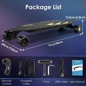 Electric Skateboards Glow in The Dark, 1200W Powerful Motor, 28MPH Top Speed, 4/6AH Battery, 16/28Miles Max Range