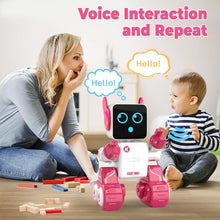 Load image into Gallery viewer, Robot Toys for Kids, Remote &amp; APP Control Robot, Programmable Interactive Toys with Coin Bank, Smart Educational Robot (Pink)
