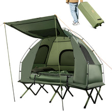 Load image into Gallery viewer, Goplus Camping Tent Cot, 5-in-1 Folding Camping Bed with Air Mattress, Pillow, Sleeping Bag, Waterproof Elevated Tent Shelter, Portable Outdoor Sleeping Cot with Carry Bag for Picnic, Trip (2-Person)
