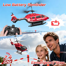 Load image into Gallery viewer, DEERC Remote Control Helicopter, Rescue RC Helicopter Toy with LED Lights, 2 Batteries, Altitude Hold &amp; 2.4GHz Stable Control, Realistic Rescue Design, Ideal Gift for Kids and Adults
