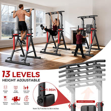 Load image into Gallery viewer, Power Tower Pull Up Bar Free Standing,13-Level Adjustable Height Dip Station with X-Frame Stability, Multi-Grip Handles, Backrest, Home Gym Strength Training Equipment 400LBS
