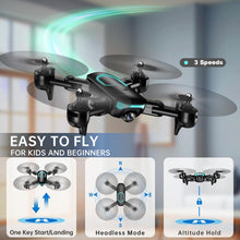 Load image into Gallery viewer, Drone with 1080P Camera for Beginners, Foldable, Altitude Hold, Gestures Selfie, Waypoint Fly, Headless Mode, 2 Batteries
