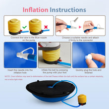 Load image into Gallery viewer, kisnbld Half Balance Ball Trainer, Inflatable 19/23 Inch Half Exercise Ball with Resistance Bands -Blue
