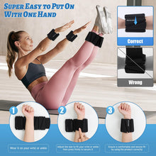 Load image into Gallery viewer, BECOJADDE Ankle Weights Set of 2 (2 lb Each) Adjustable Wrist Weights -Black
