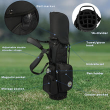 Load image into Gallery viewer, 14 Way Golf Stand Bag for Men&amp; Women,Lightweight Pu Leather Golf Bag with Cooler Pocket, Full Length Divider Golf Club Bag with Magnetic Pocket.
