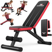 Load image into Gallery viewer, NICEPEOPLE Adjustable Weight Bench for Home Gym, 660LBS Capacity Workout Bench with 8 Backrests for Chest Shoulders Arms, Compact and Foldable Strength Bench for Small Space Apartment Room
