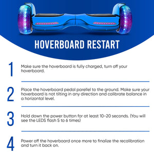 Hoverboard with 6.5" Full Light Up Wheels, Bluetooth Hover Board with Non-slip Footplates, UL2272 Safety Certified (Blue)