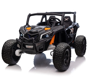 24V Kids Electric UTV Toy Car with Remote Control, All-Terrain Off-Road Ride On Vehicle for Big Kids 3-8 Years, Powerful Motor (Black)