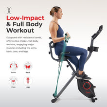 Load image into Gallery viewer, Sunny Health &amp; Fitness Foldable Magnetic Stationary Exercise X-Bike Pro, 300 LB Capacity- SF-B223012
