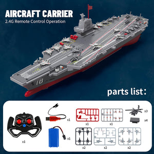 40CM S19 Remote Controlled Warship Aircraft Carrier Battleship 10km/h 4WD 2.4G RC Boat On Water Lakes Pools Exhibits Models for Boys Kids